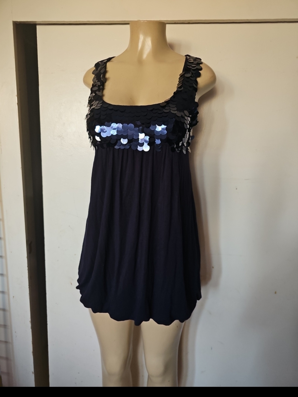 Forever 21 Navy Sequin Tank Top